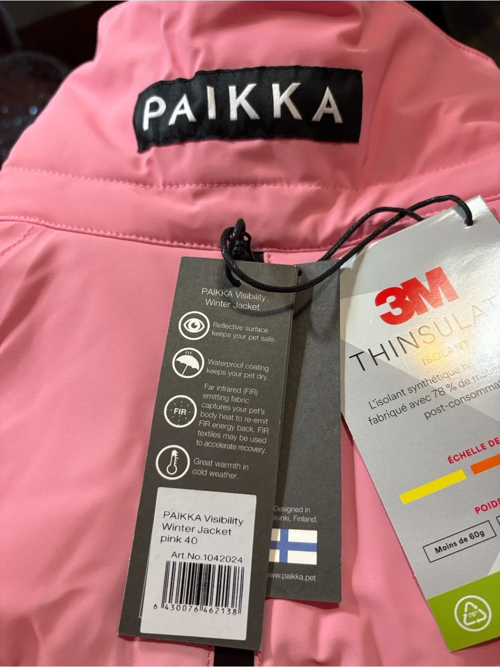 🐕‍🦺 Paikka Visibility Winter Jacket-40 16 Inch